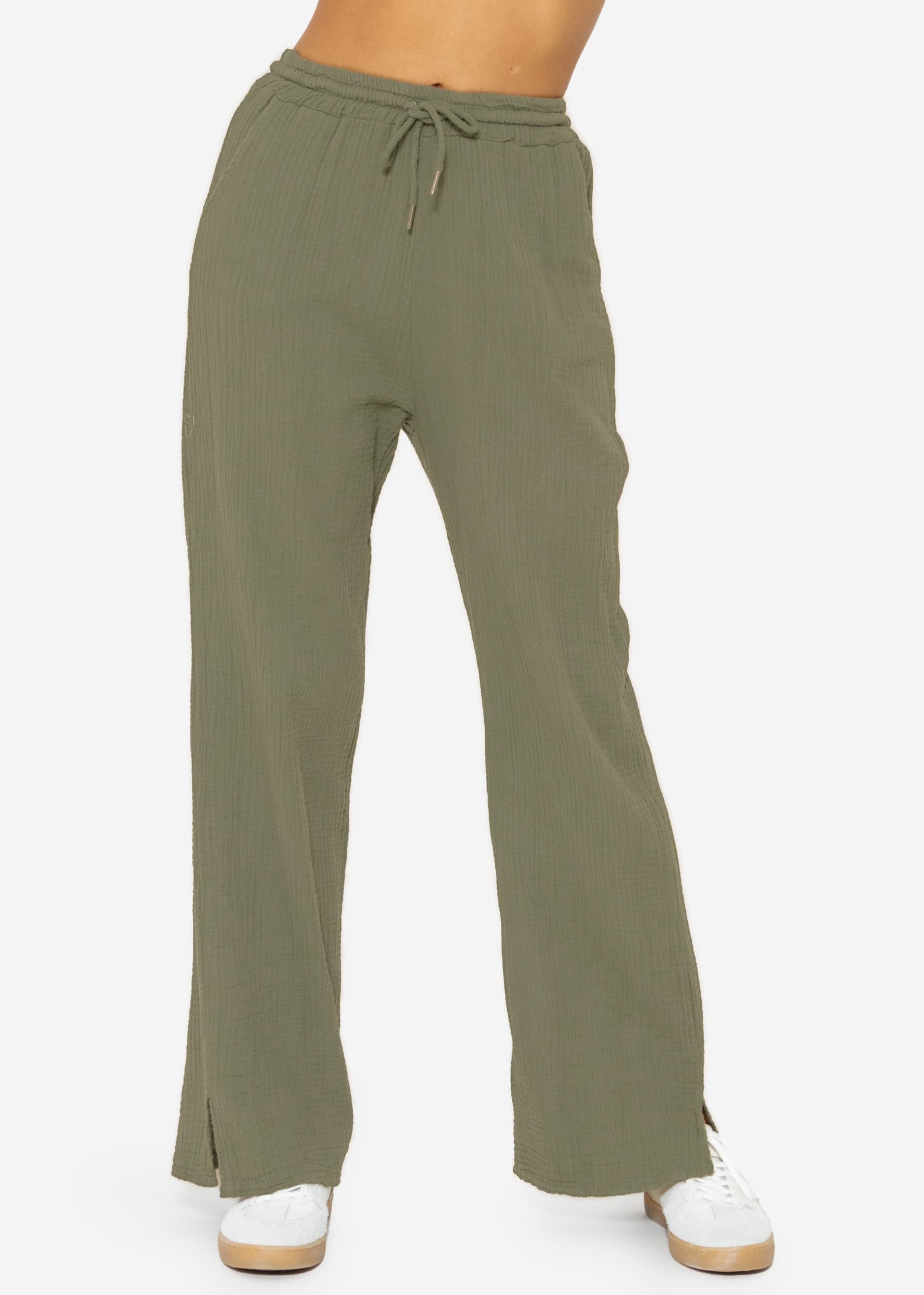 SASSYCLASSY Stoffhose Leichte Musselin Sommer Hose günstig online kaufen