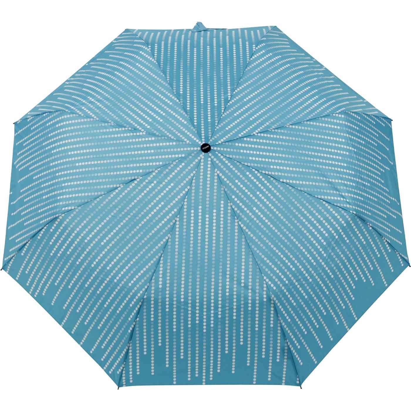 Damen Taschenregenschirm Fiber als Sonnenschirm elegant, stabil blau UV-Schutz nutzbar doppler® Magic Glamour, - und Auf-Zu