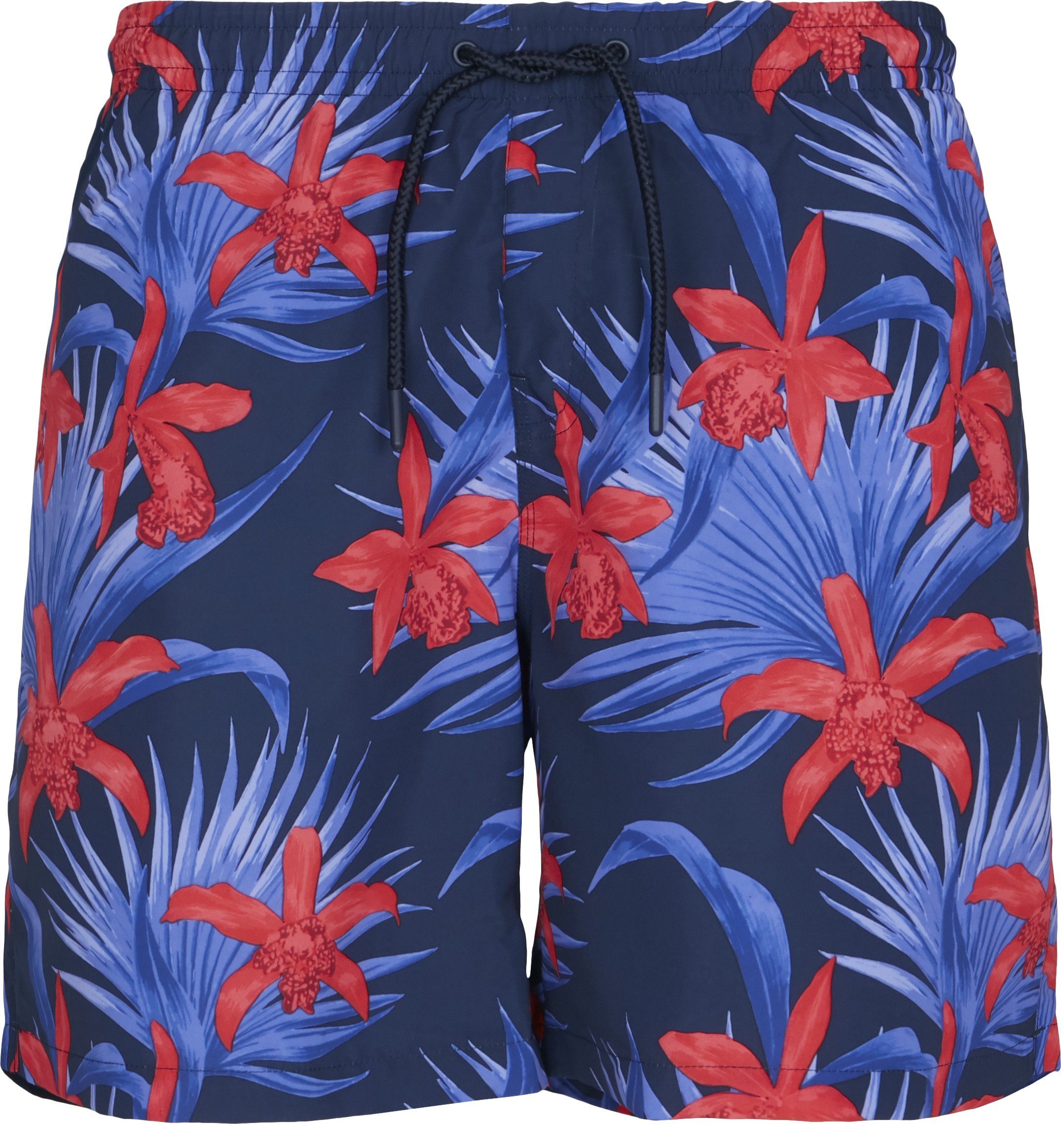 URBAN CLASSICS Badeshorts Herren Pattern Swim Shorts blue/red | Badeshorts