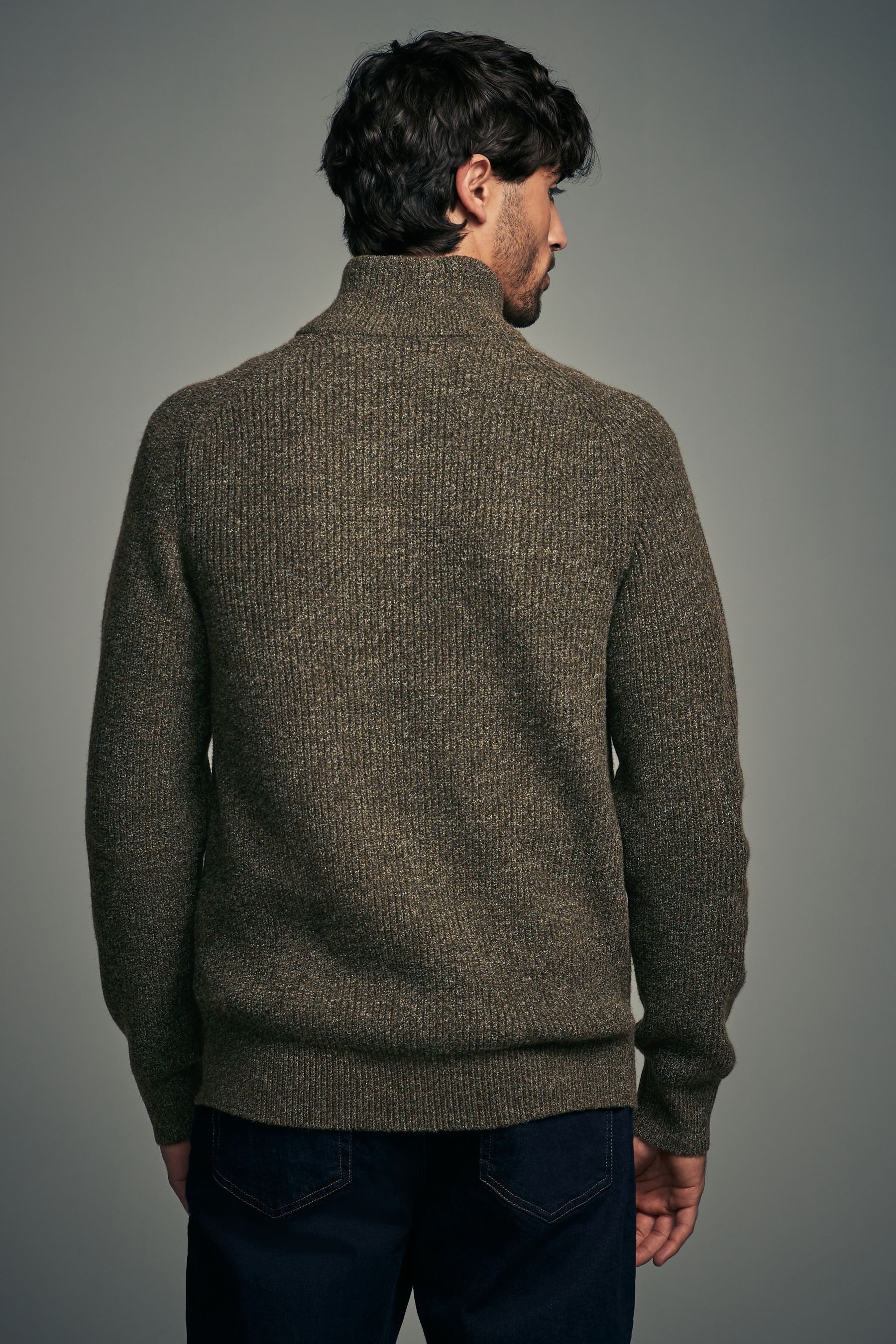 Next Rundhalspullover Strukturierter Pullover mit RV-Kragen günstig online kaufen