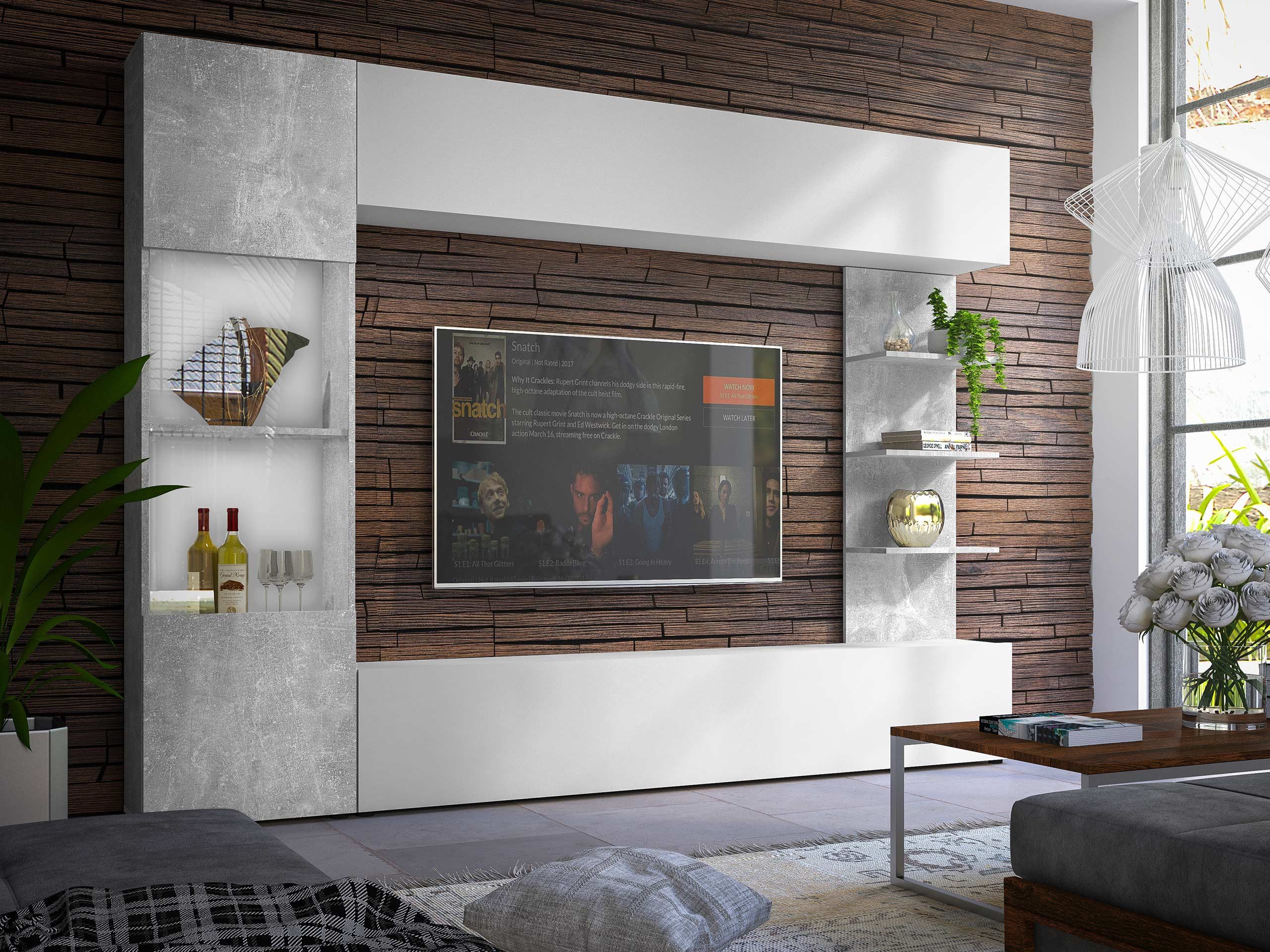 MIRJAN24 Wohnwand Lazando, (Komplett-Set, Hängeschrank, Vitrine, TV-Lowboar günstig online kaufen