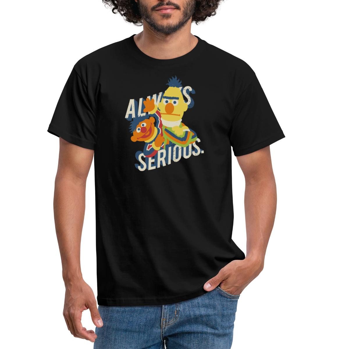 Spreadshirt T-Shirt Sesamstraße Always Serious Männer T-Shirt (1-tlg)