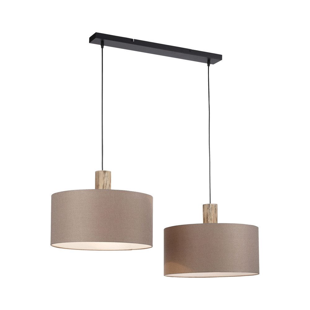 JUST LIGHT LED Pendelleuchte LED Pendelleuchte LINEN, 2xE27/60W, Stoffschir günstig online kaufen