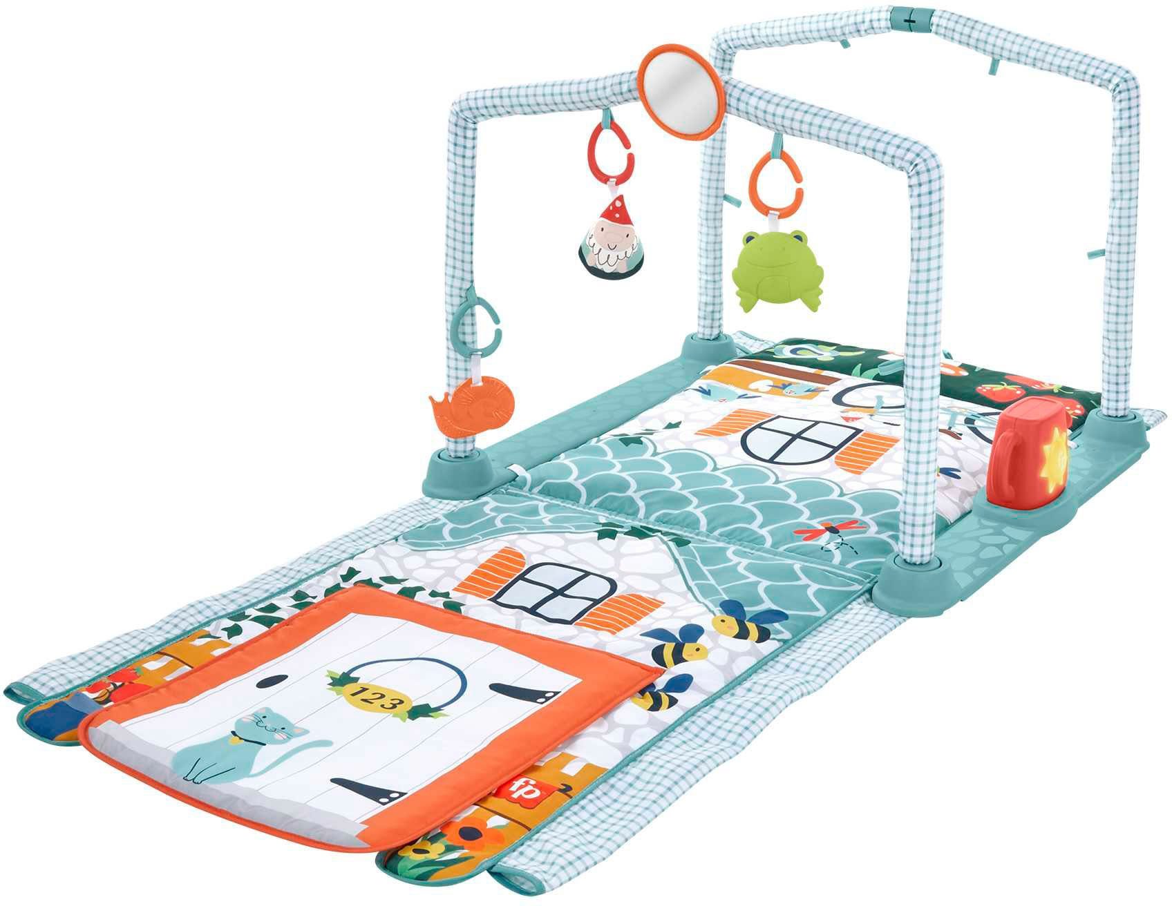 Fisher-Price® Baby Gym 3-in-1 Kleines Ferienhaus Spieldecke, zum Spielhaus  umbaubar; mit Licht und Sound