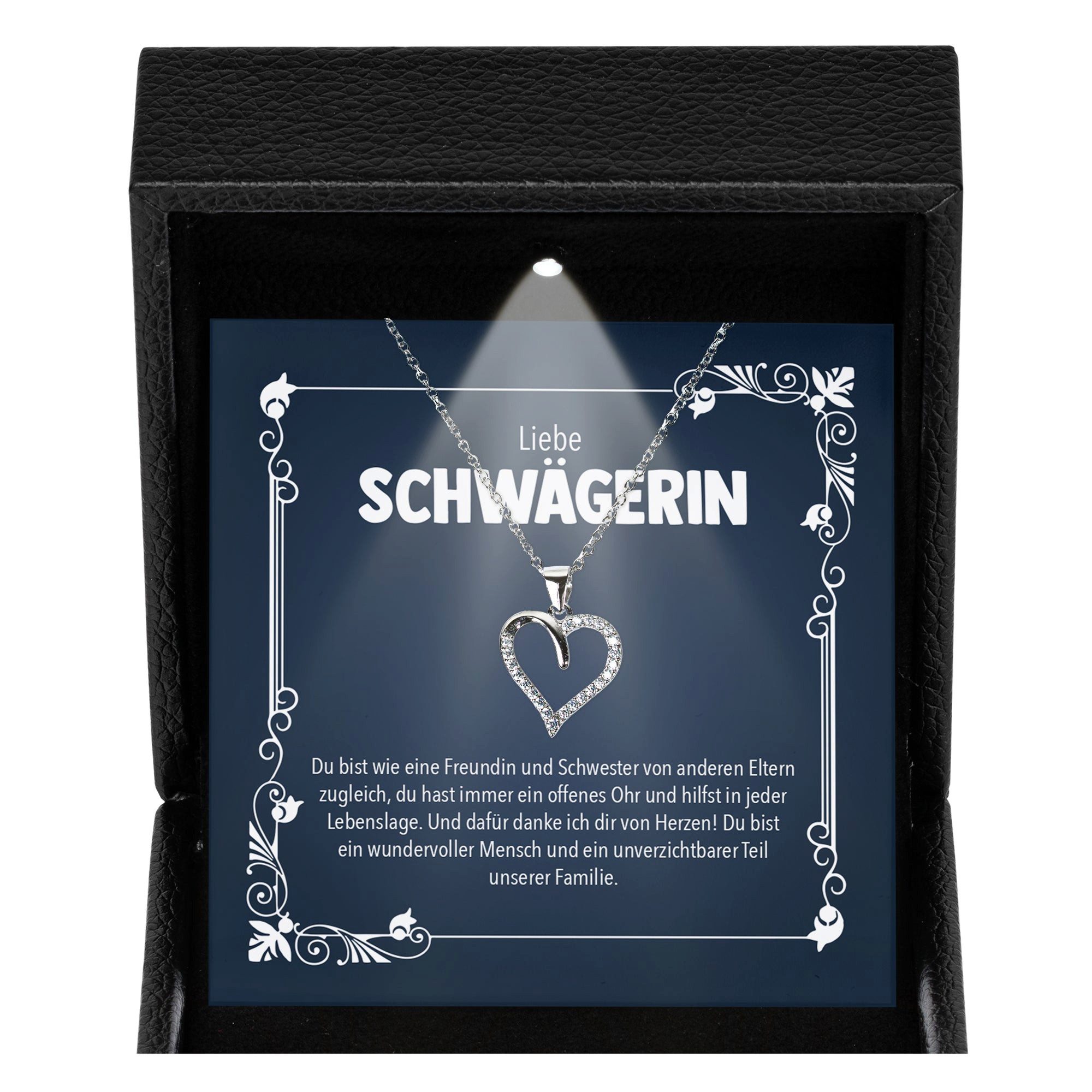 Valentinstagsgeschenk 22Feels Schmuckset Liebe Schwägerin Geschenk Frauen Hochzeit Herz Halskette Damen Collier (Geschenkset), Silber 925/000, Geschen