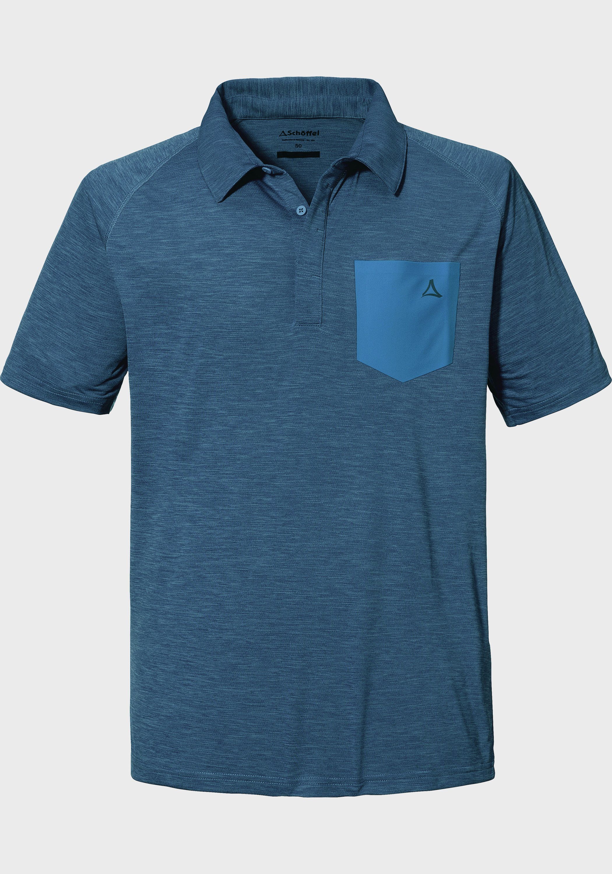 Poloshirt Hocheck Polo blau Schöffel Shirt M