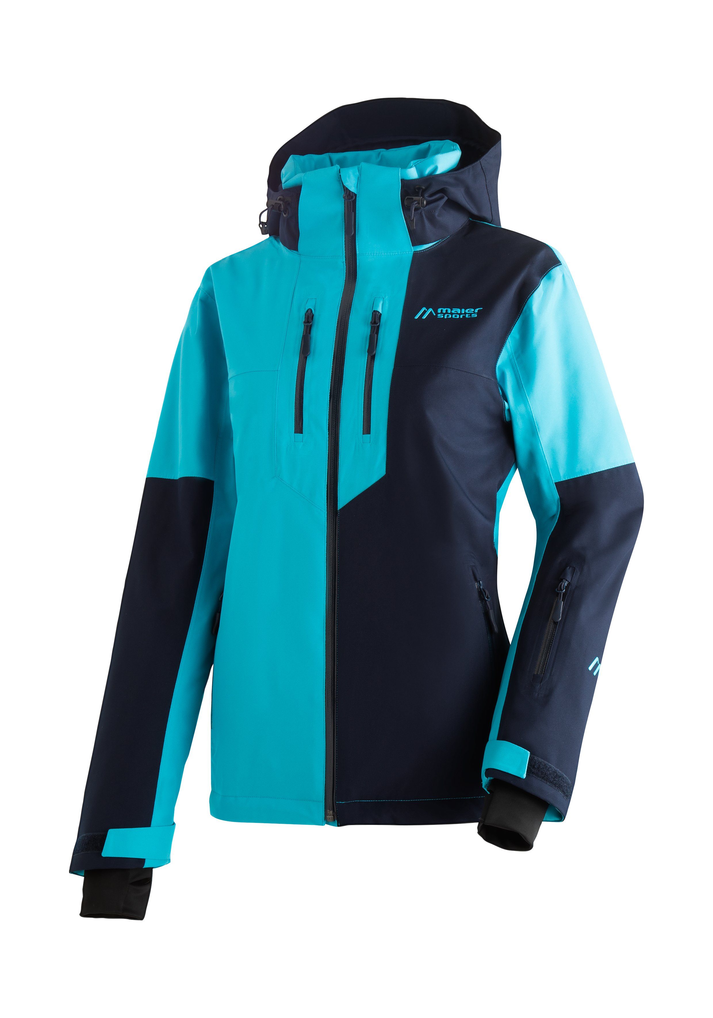 Skijacke winddichte Damen Ski-Jacke, Maier und türkis Sports Winterjacke wasserdichte atmungsaktive Manzaneda