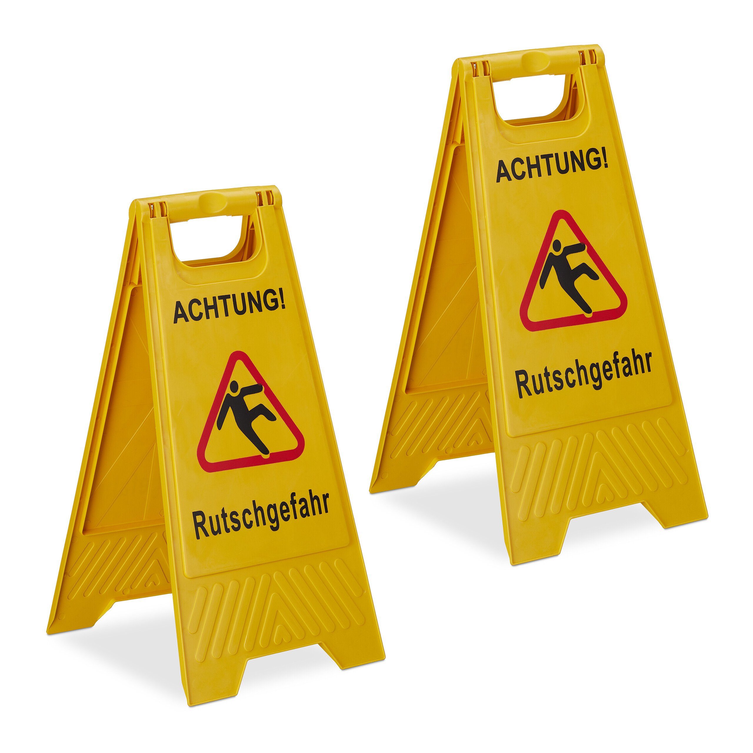 relaxdays Hinweisschild Rutschgefahr Aufsteller im 2er Set