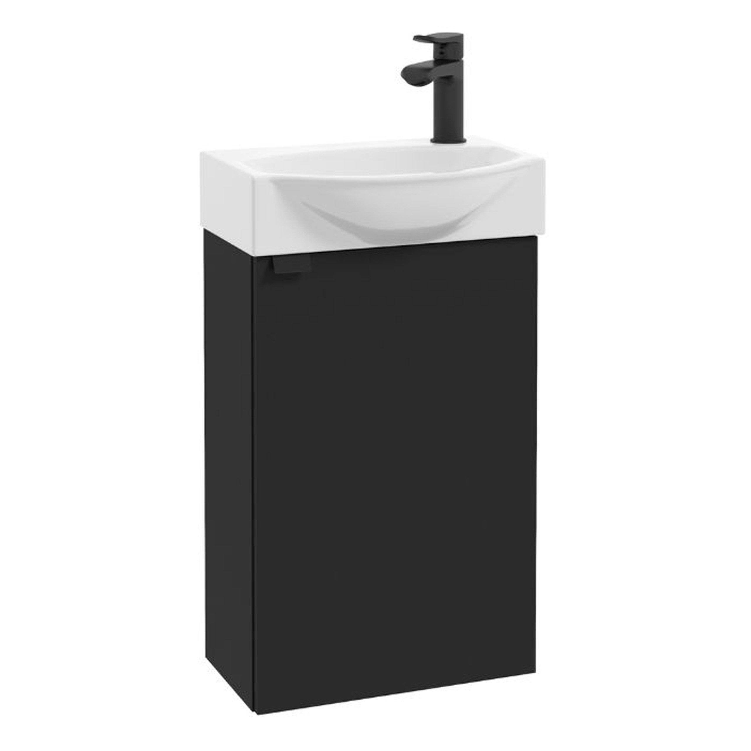 Waschtisch Badmöbel Hängeschrank 40 cm mit Waschbecken Schwarz