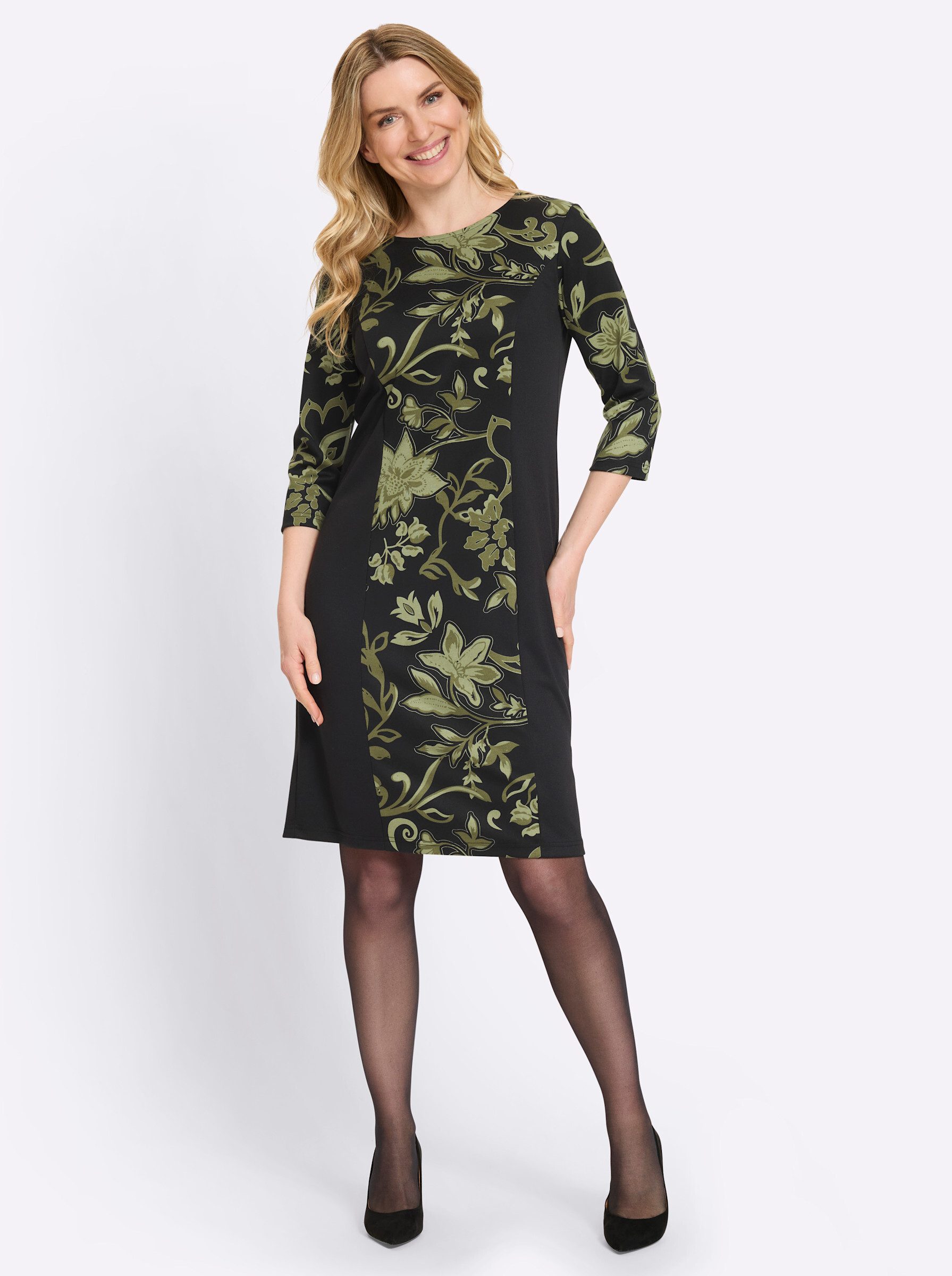 Sieh an! Jerseykleid Druck-Kleid 3/4-Arm