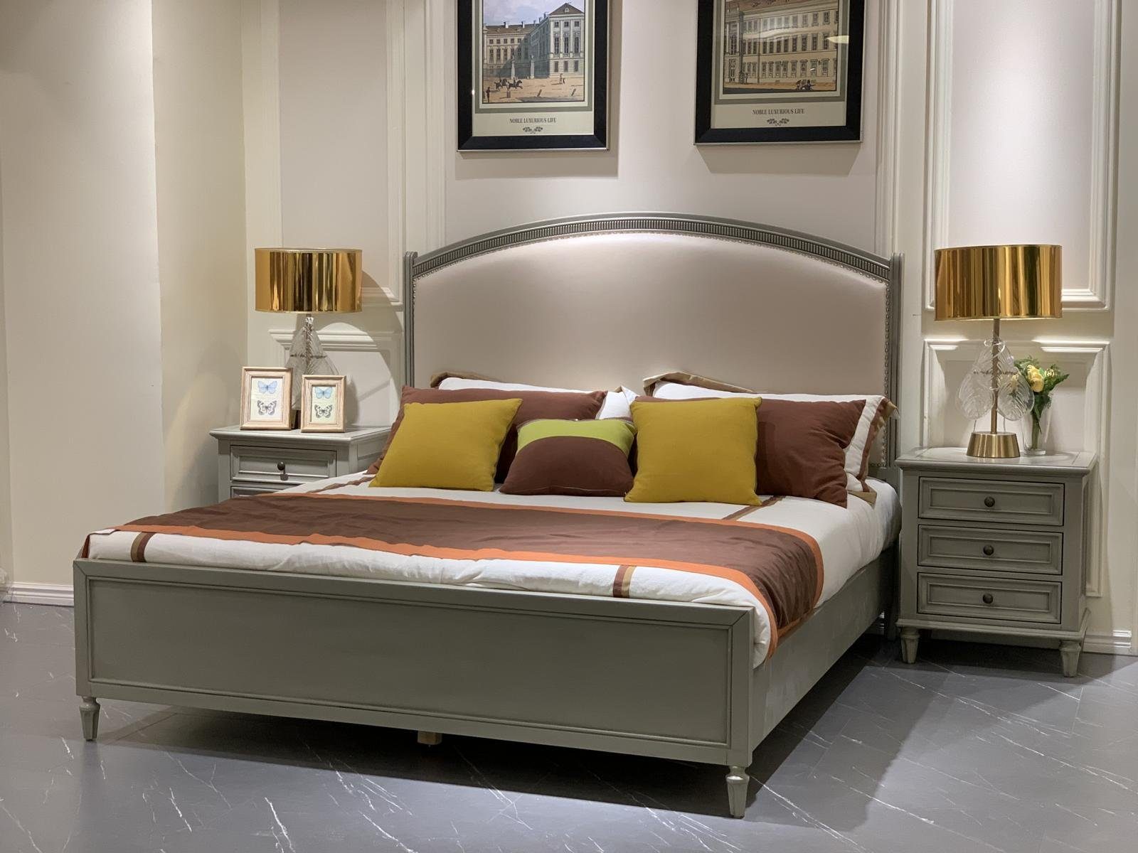 JVmoebel Bett, Polster Möbel Design Betten Doppelbett Luxus Schlafzimmer Holz