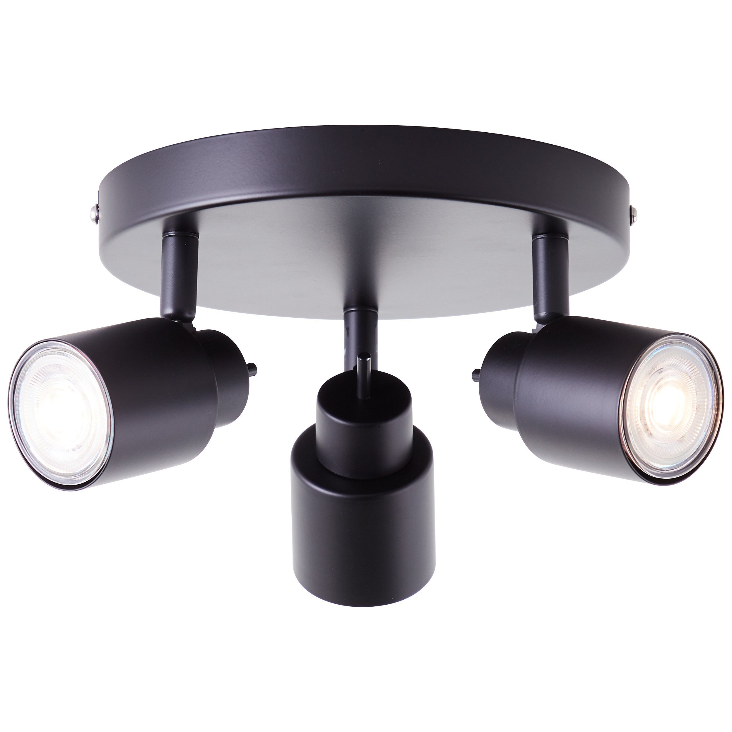 Lightbox LED Deckenleuchte, LED wechselbar, warmweiß, Spotrondell, schwenkbar, Ø 19 cm, 3 x GU10, 4,5 W, 345 lm, inkl. LEDs