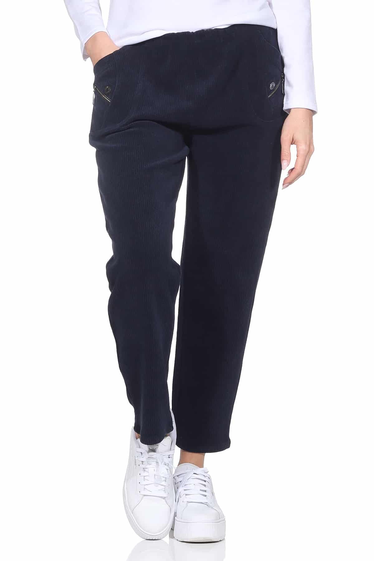 Cherry Berry Cordhose Stretchhose Damen Weiche Cord Schlupfhose Kurzgröße Kurzgröße, elastischer Bund, Unifarben