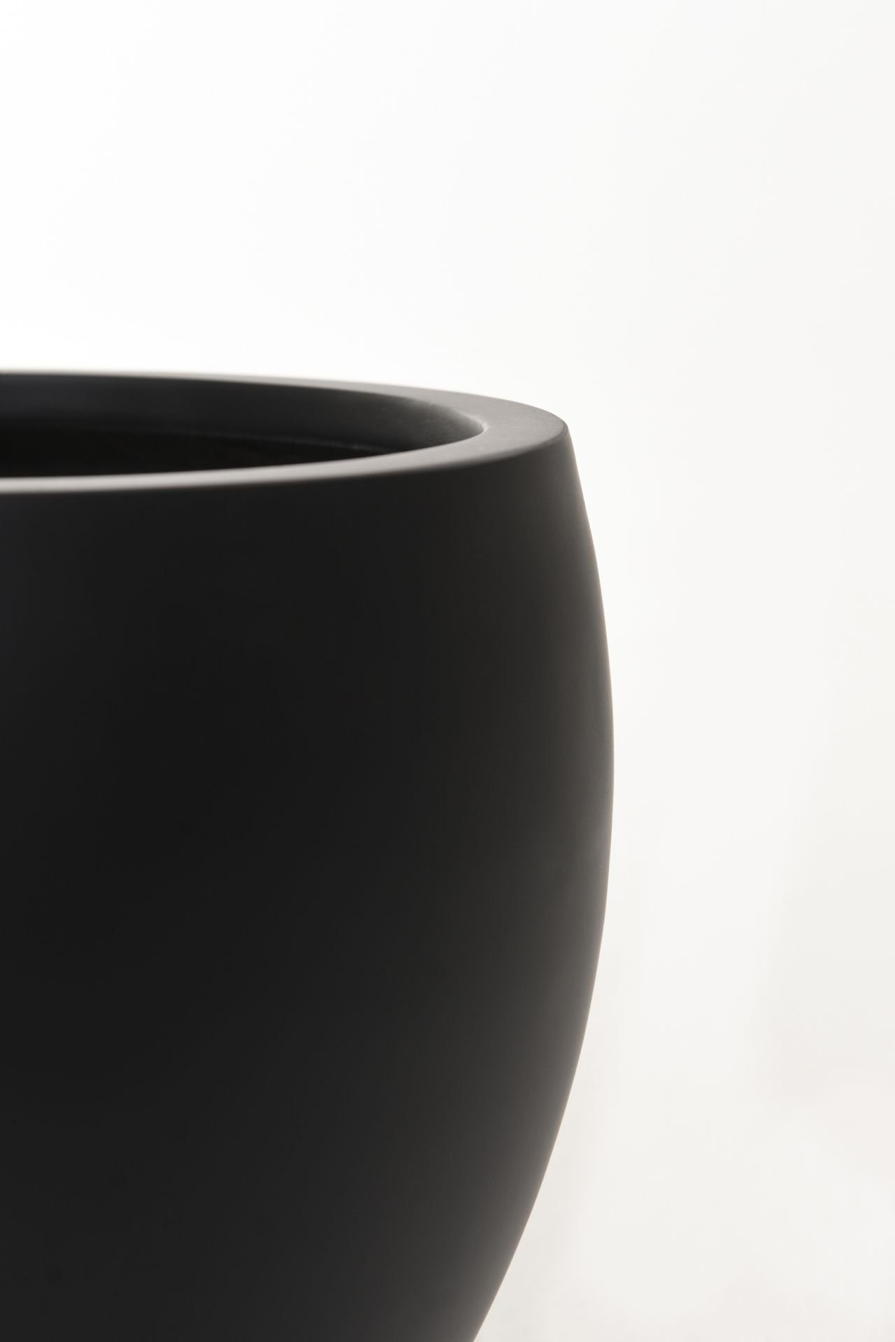 VIVANNO Blumentopf Fiberglas PLUTO Rund - Anthrazit Matt (1 St), 33x30 cm