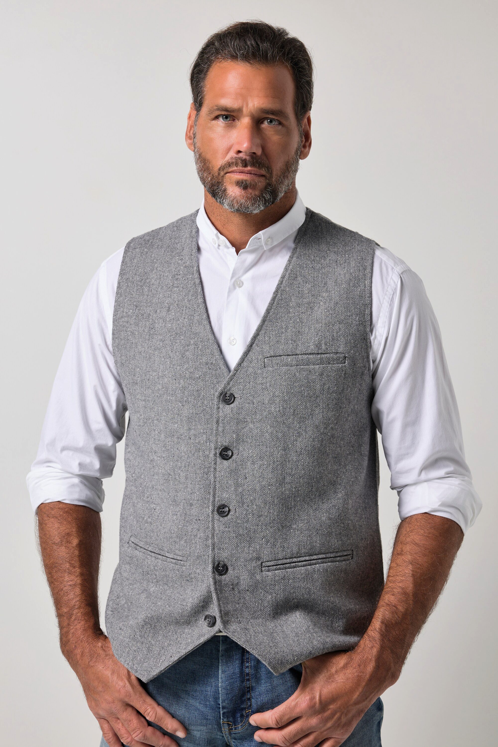 JP1880 Steppweste Weste Wollmix Strickrücken bis 8 XL