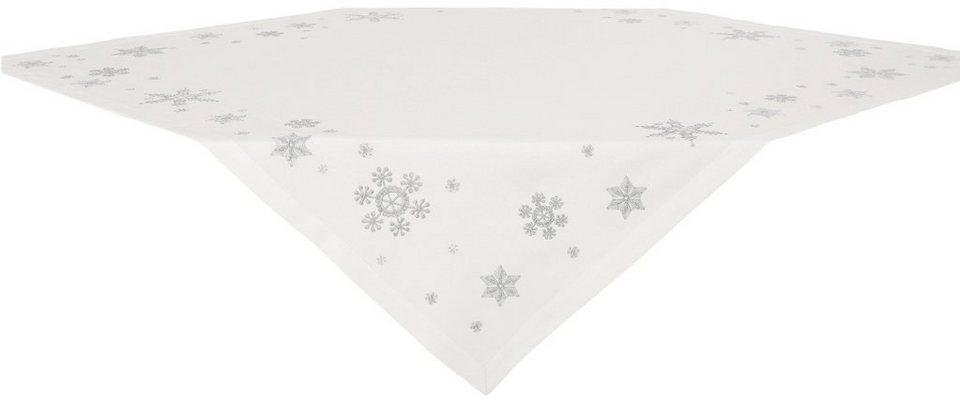 Dreams Mitteldecke Schneeflocke, Weihnachtsdeko, mit aufwendiger Stickerei