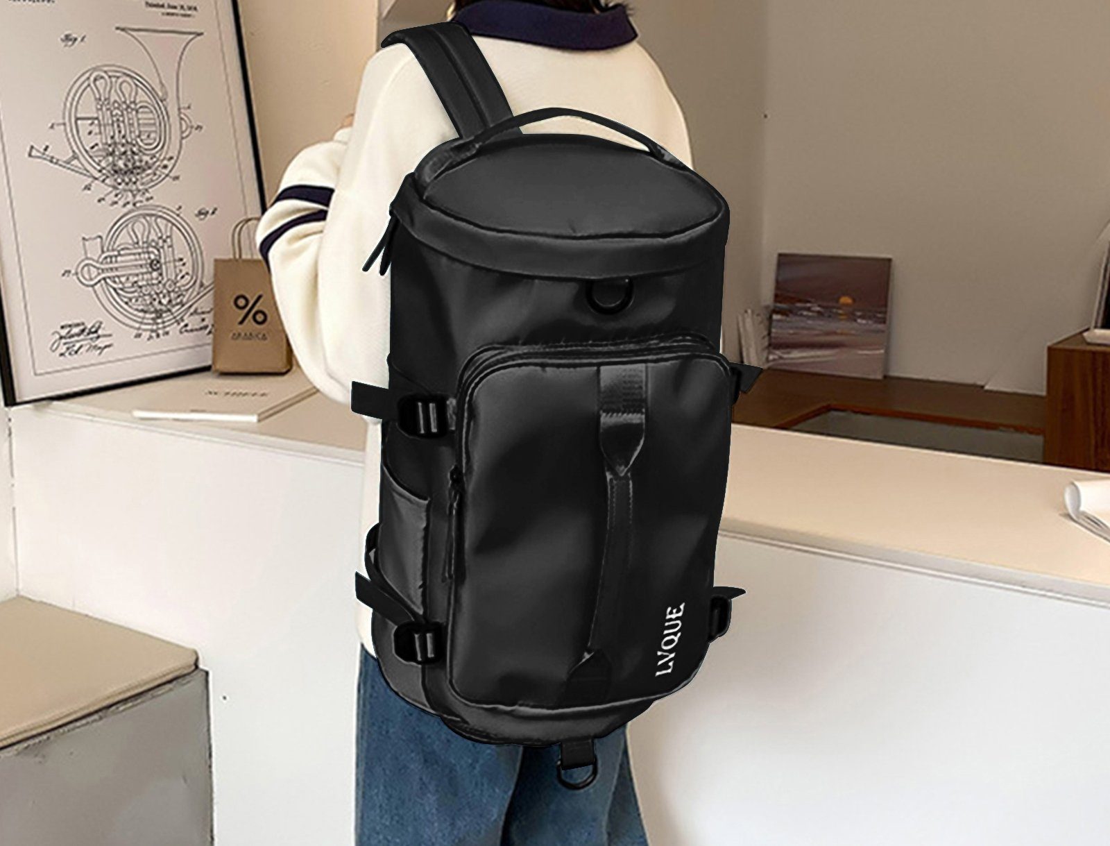 Nasstasche), (Notebook REDOM Rucksack Fitness mit Rucksack Yoga Tasche Sport Schuhfach Schule Freizeitrucksack Reiserucksack Sportrucksack Schulrucksack, Schwarz Reisen Uni Laptop Schwimmen Schultasche, Reisetasche Sporttasche Rucksäcke, Fitnessstudio für Handgepäck, und Gym Weekender Reisen