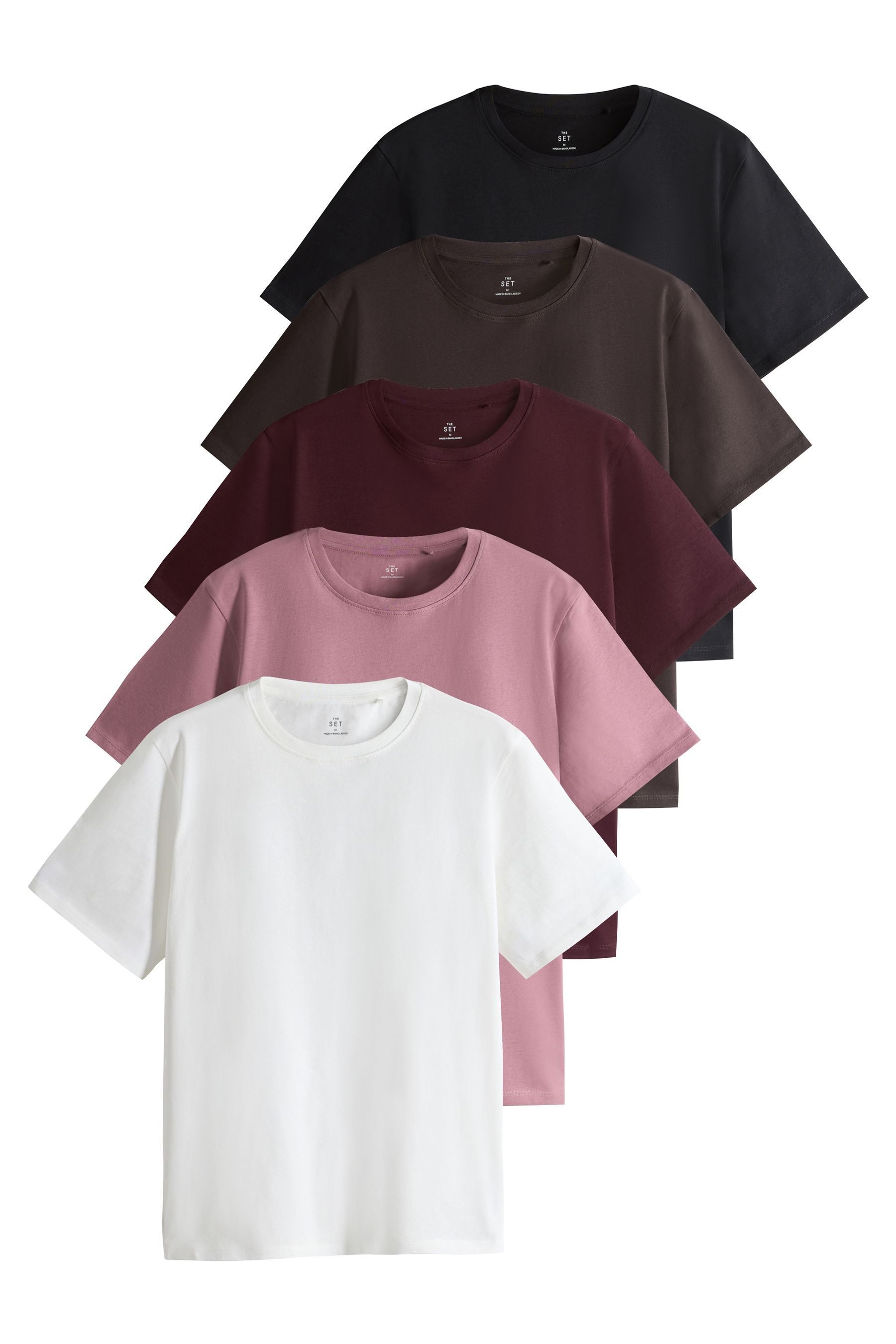 The Set T-Shirt The Set Relaxed Fit T-Shirts, 5er-Pack (5-tlg) günstig online kaufen