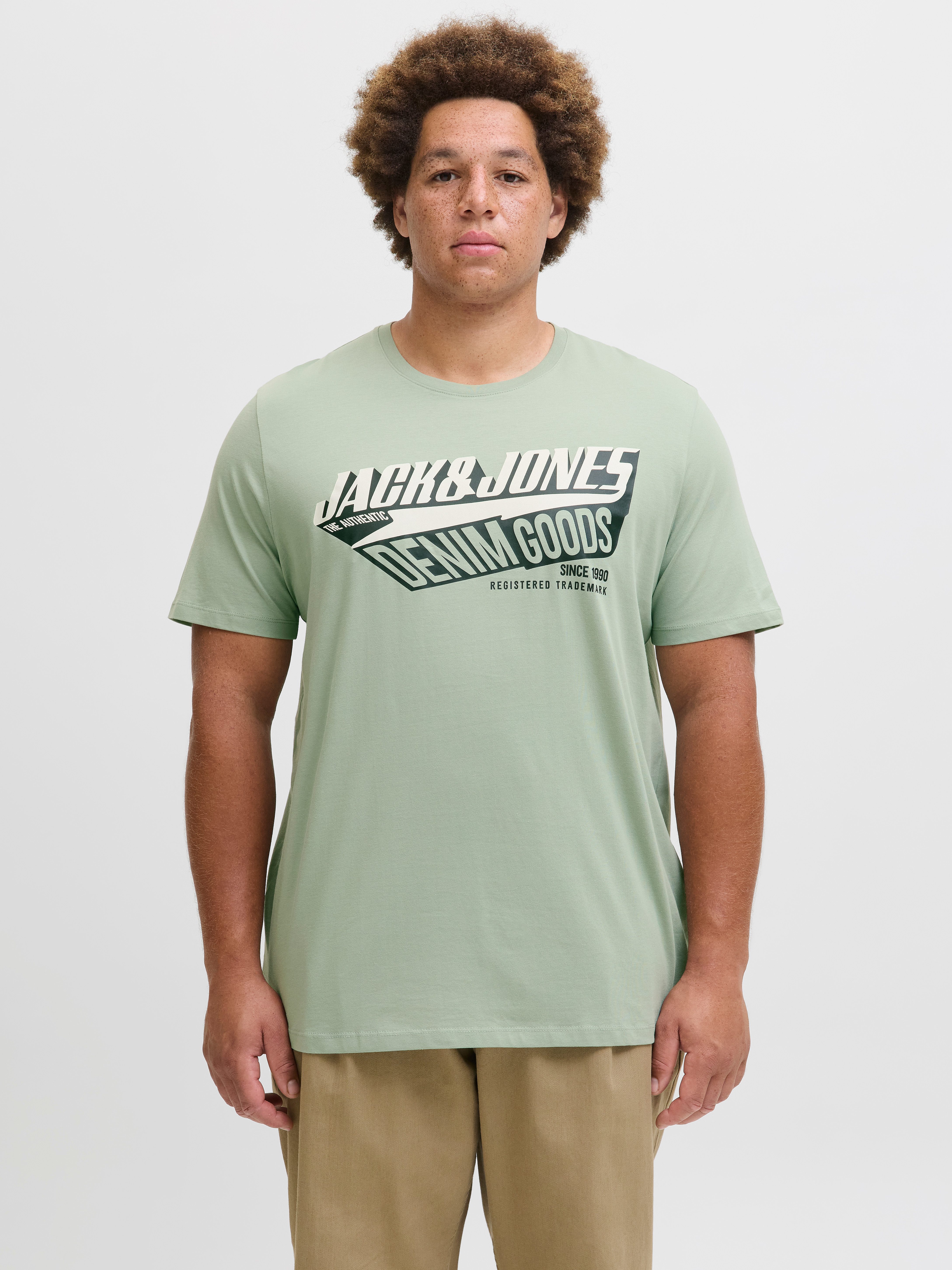 Jack & Jones PlusSize T-Shirt JJELOGO TEE SS 2 COL AW25 3PK MP PLS (Packung günstig online kaufen