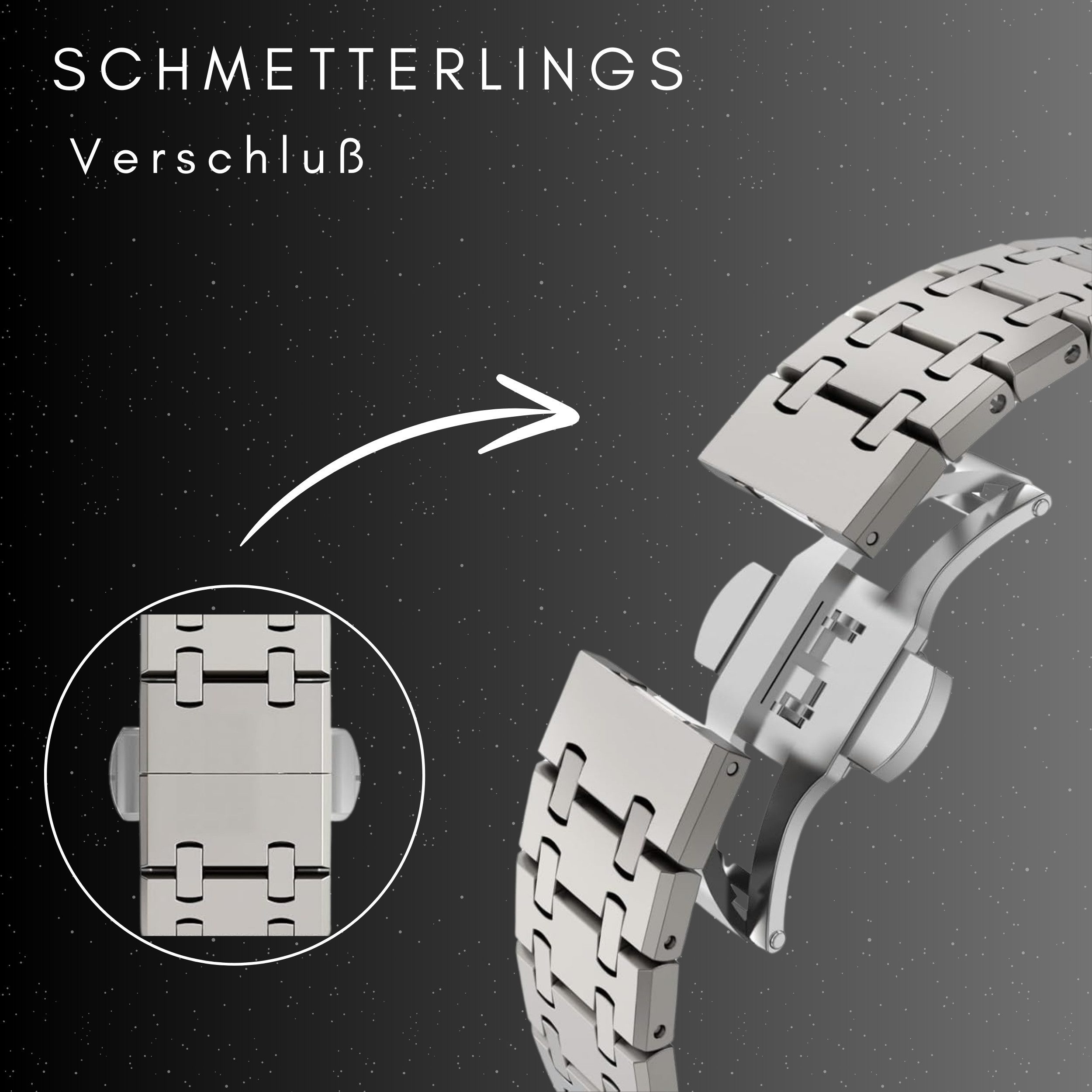 S&T Design Smartwatch-Armband Apple Watch Armband Ultra 2 49mm 45mm 44mm 42mm, Ersatz Solides Edelstahl Gliederarmband für iWatch Armband