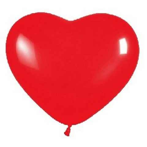 Amscan Luftballon 100 Herz Luftballons 30 cm rot Premium Herzballons Hochzeit Herzen