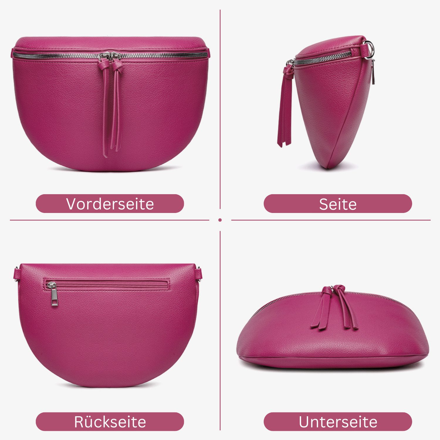 Fomax Bauchtasche aus Kunstleder, Damen Umhängetasche, mit Schulterriemen