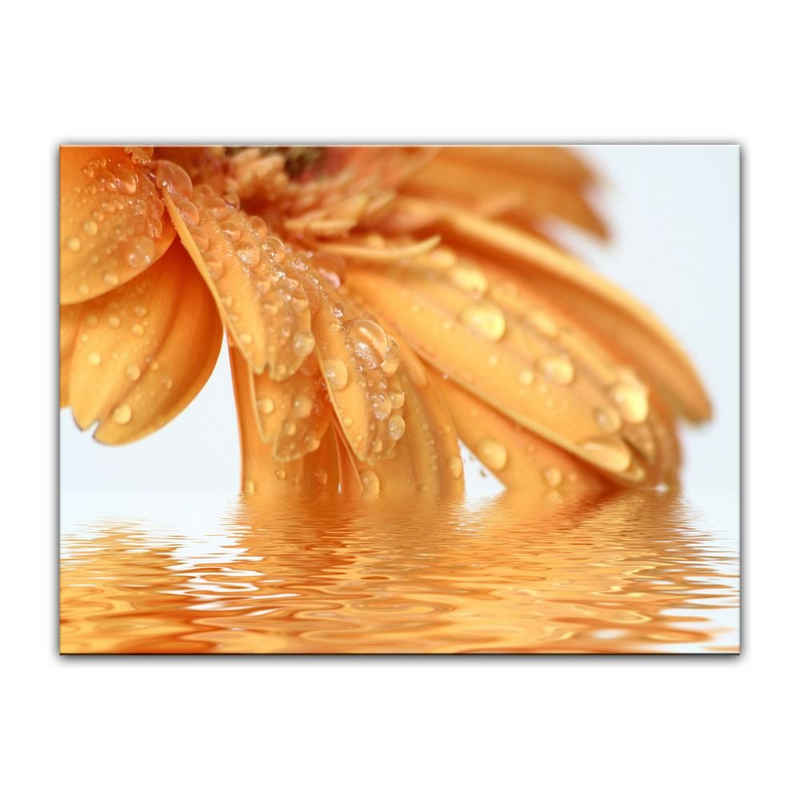 Bilderdepot24 Leinwandbild Gerbera in orange, Blumen