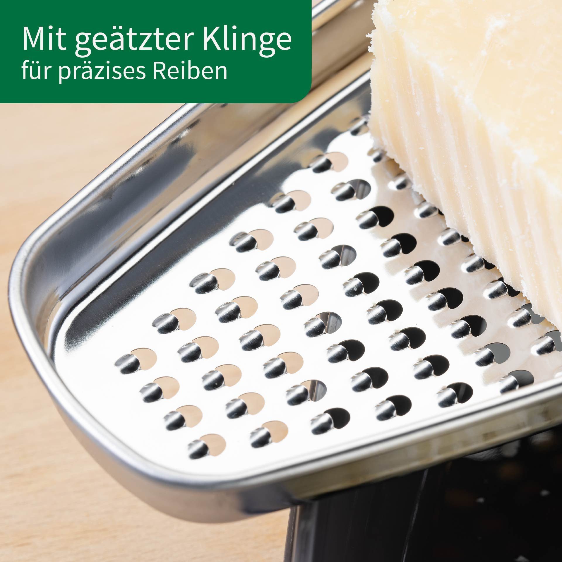 Chefkoch trifft Fackelmann Käsereibe Parmesanreibe mit Behälter, Käsereibe, Käsehobel, Käsemühle