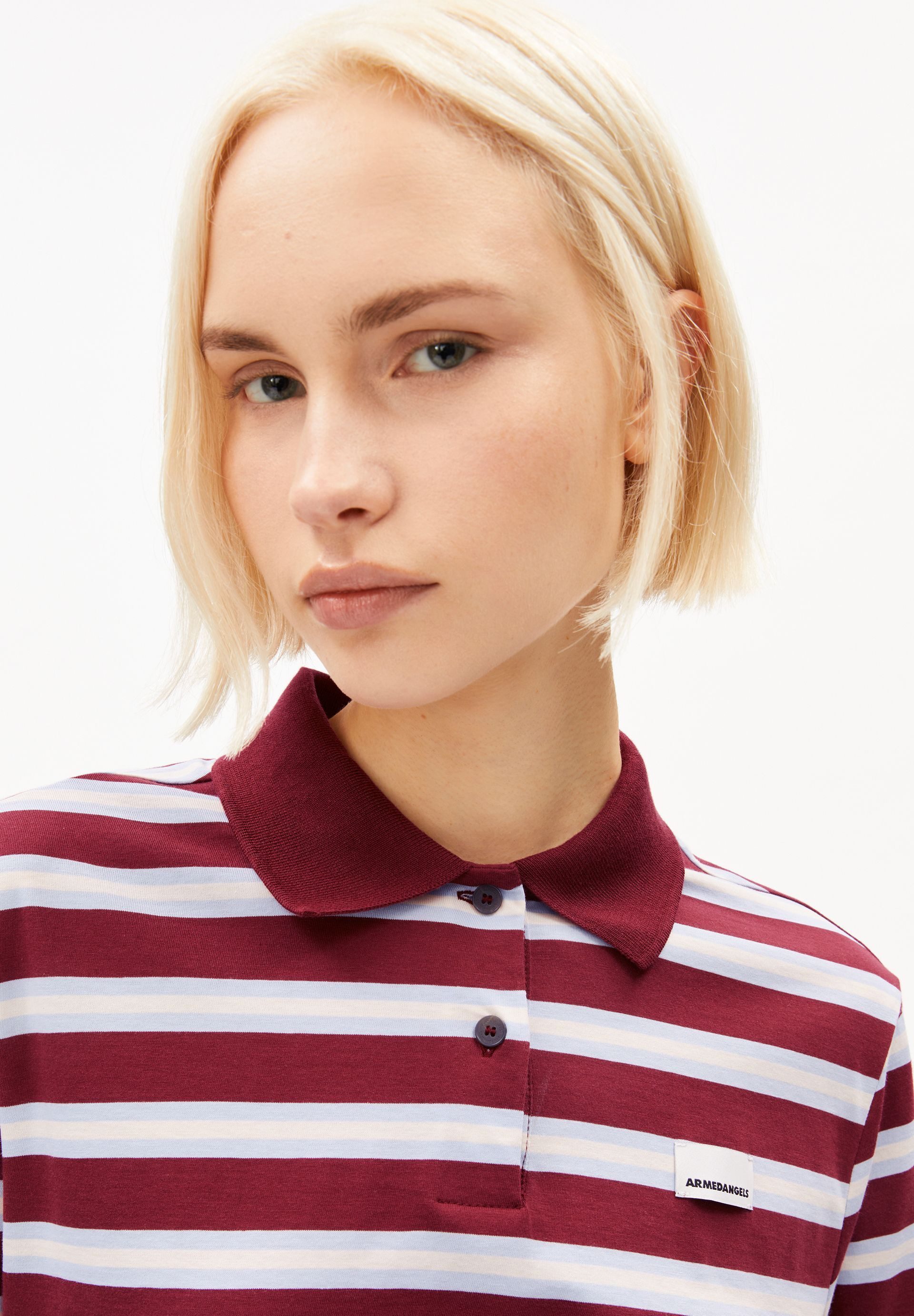 Armedangels Longsleeve STRIPE POLO Longsleeve Polo aus Bio-Baumwolle Loose Fit – Bild 3 von 5