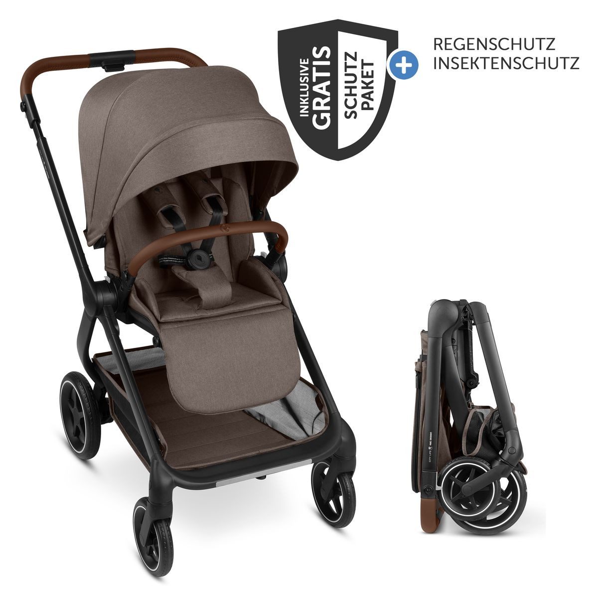 ABC Design Sport-Kinderwagen City Life - Nature, Sportwagen höhenverstellbar mit Liegefunktion & Regenschutz bis 22 kg