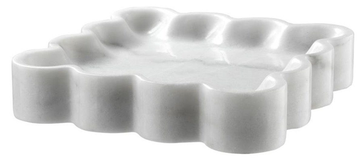 Casa Padrino Dekoobjekt Designer Marmor Schale Weiß 25 x 25 x H. 5 cm - Luxus Qualität