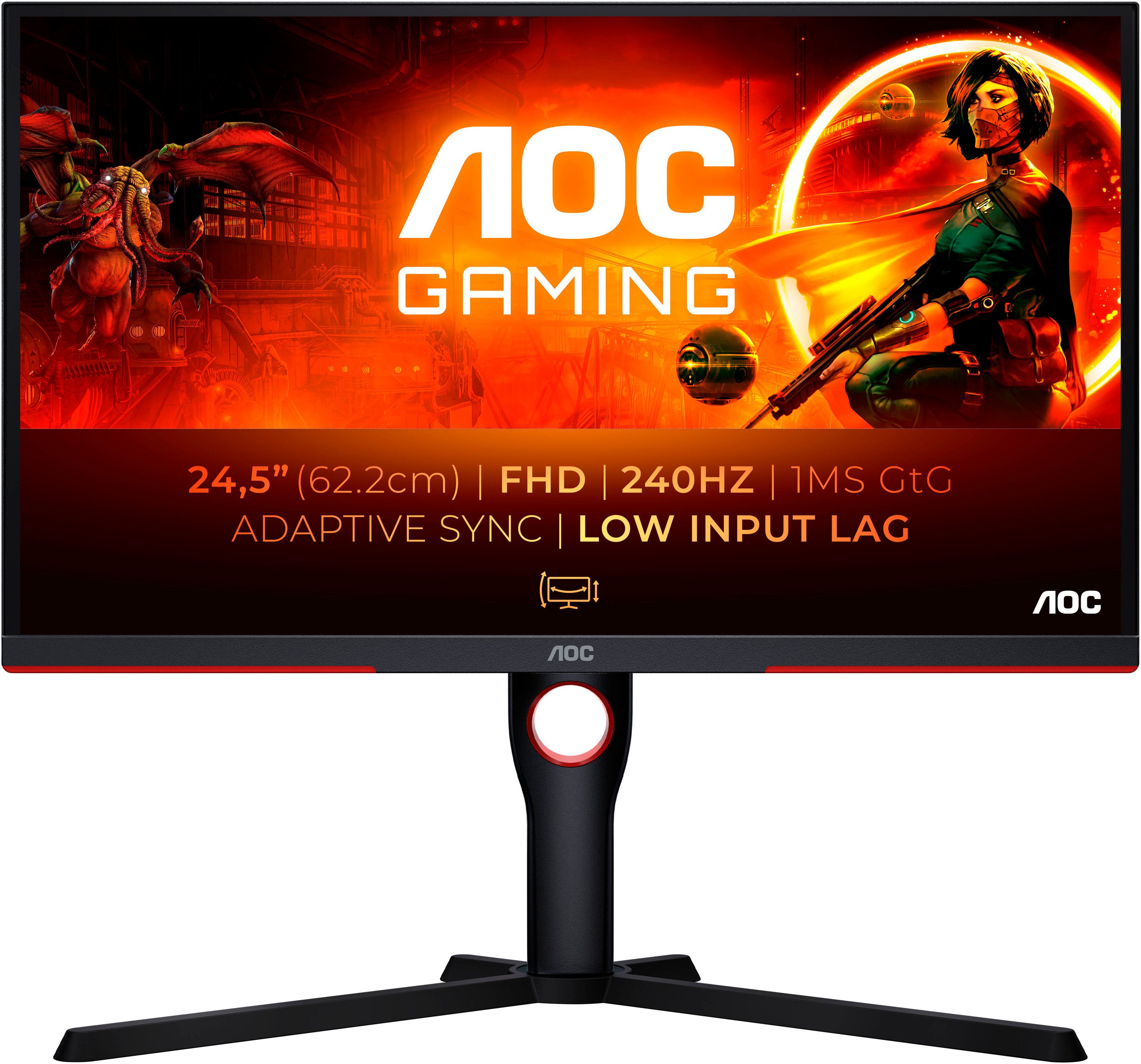 AOC 25G3ZM/BK Gaming-LED-Monitor (62 cm/25 ", 1920 x 1080 px, Full HD, 0,5 ms Reaktionszeit, 240 Hz, VA LED)
