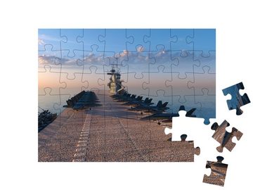 puzzleYOU Puzzle Flugzeugträger, 3D-Rendering, 48 Puzzleteile, puzzleYOU-Kollektionen Fahrzeuge