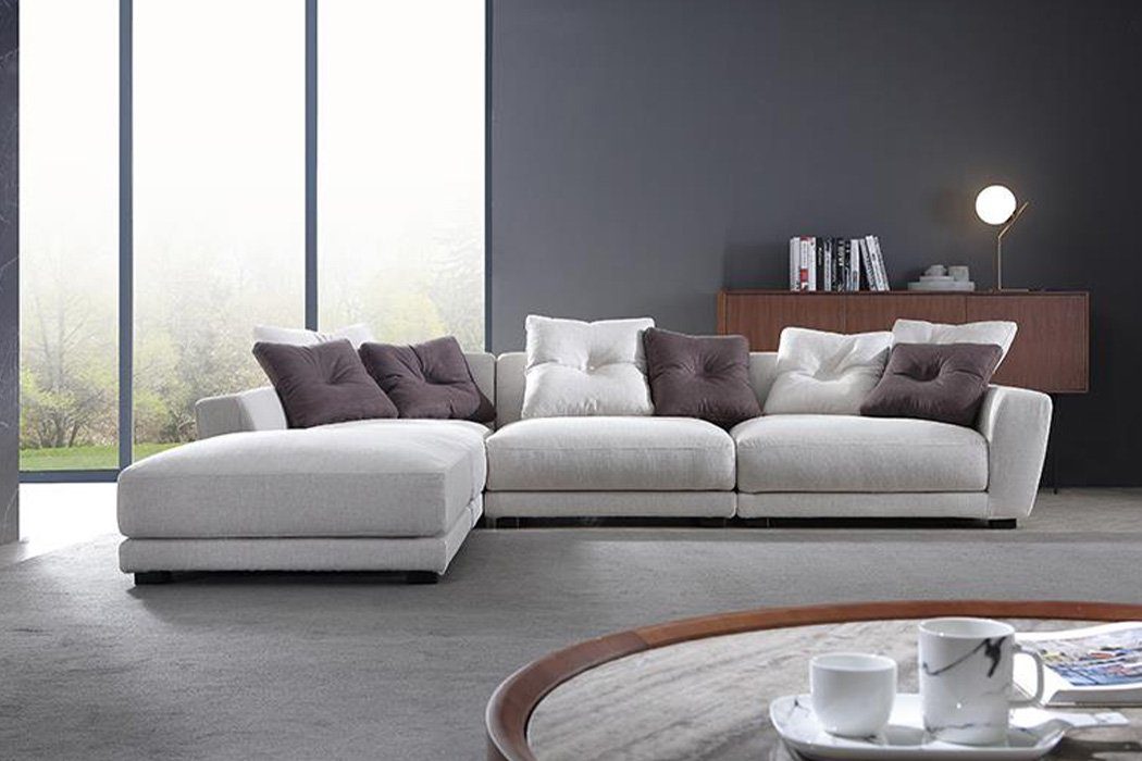 Ecksofa Polstermöbel Ecksofa L-Form JVmoebel Sofa Couch weißes Neu, Europe Designer Made in