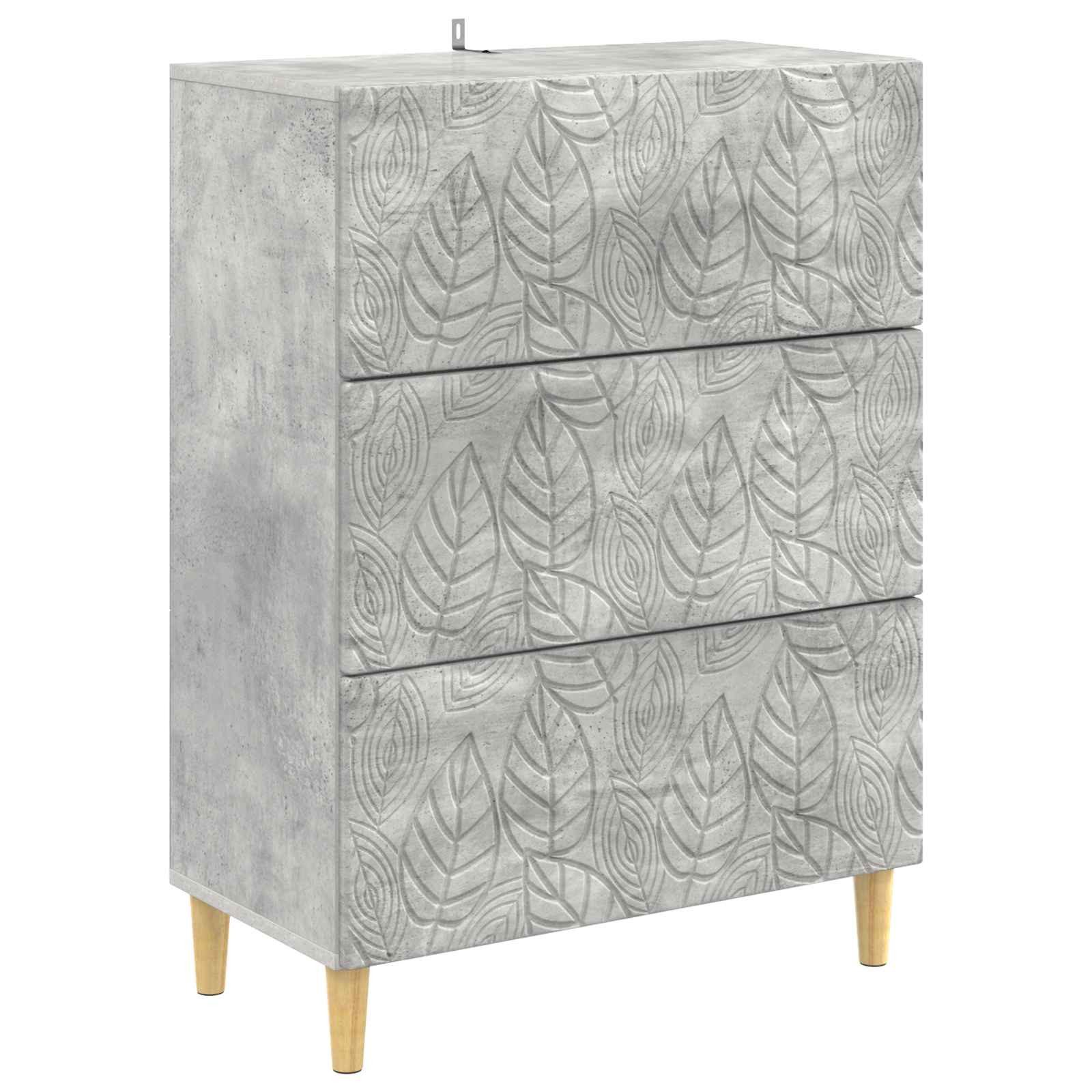 vidaXL Kommode 66 x 34,5 x 90 cm Kommode Schubladenschrank Sideboard Betongrau 66x34