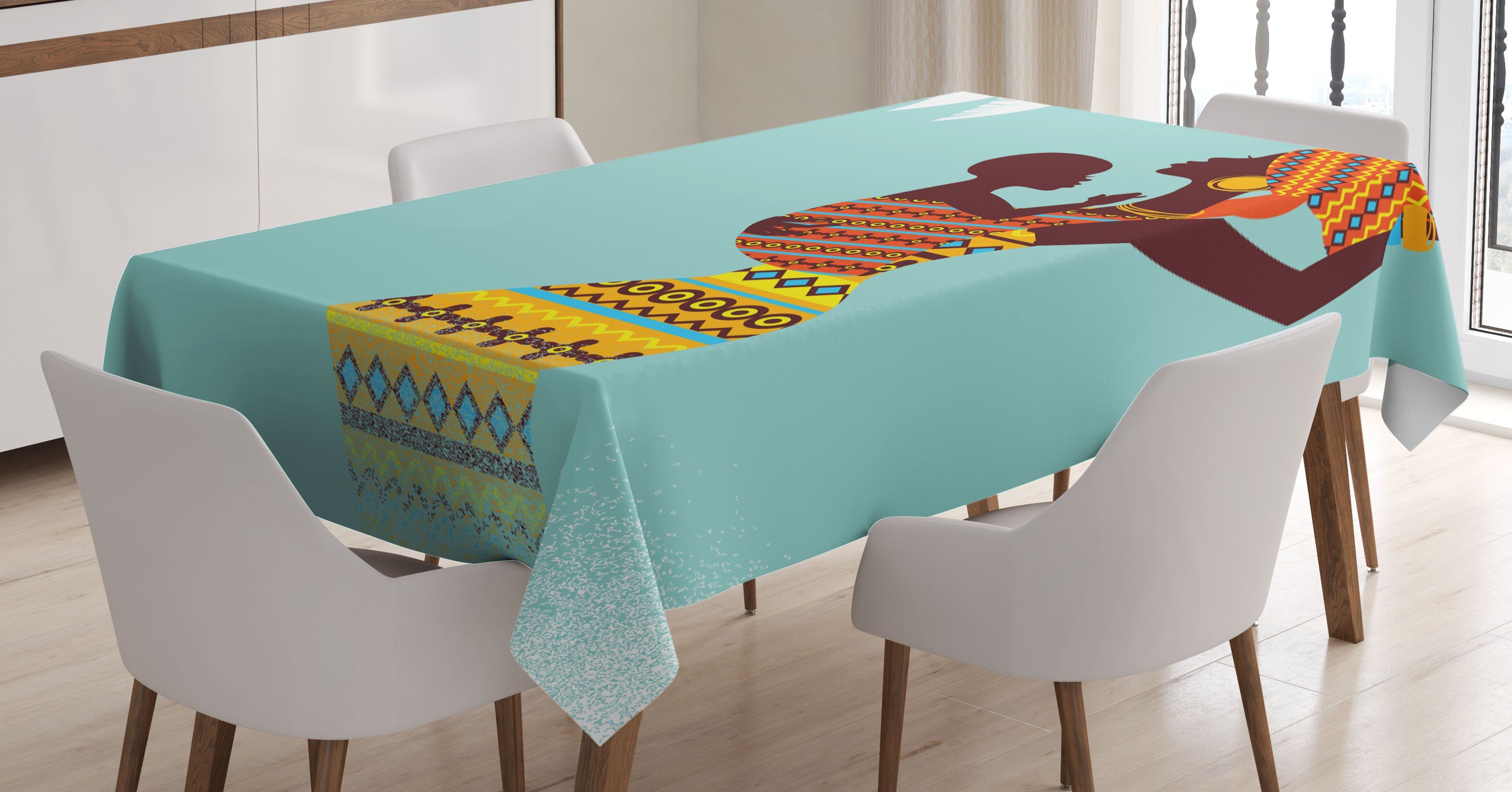 Abakuhaus Tischdecke Farbfest Waschbar Für den Außen Bereich geeignet Klare Farben, Retro Mutter