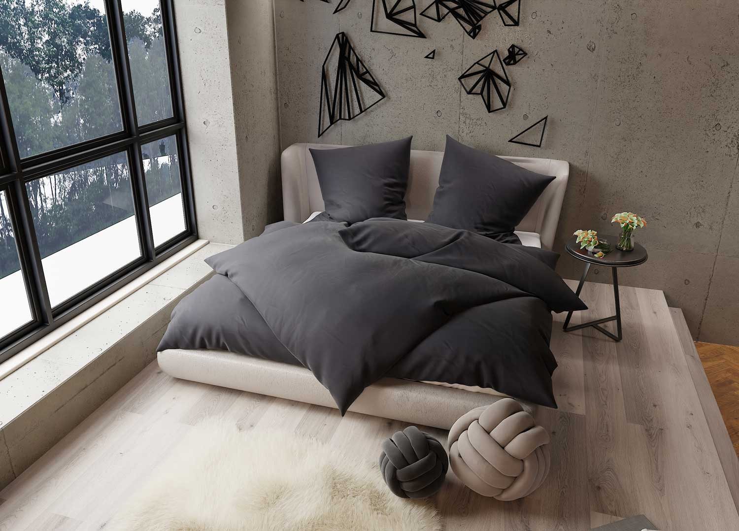 BETTWAESCHE-MIT-STIL Bettwäsche TENCEL™ Lyocell Bettwäsche uni einfarbig, Lyocell, 2 teilig