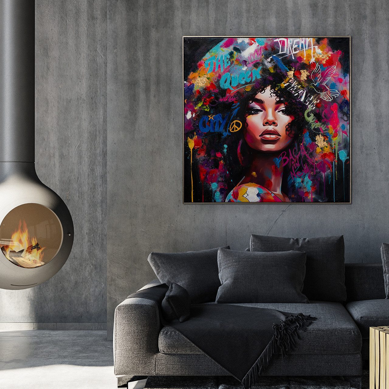 ArtUniverse Gemälde Coloured Rockstyle 100x100 cm, Modern