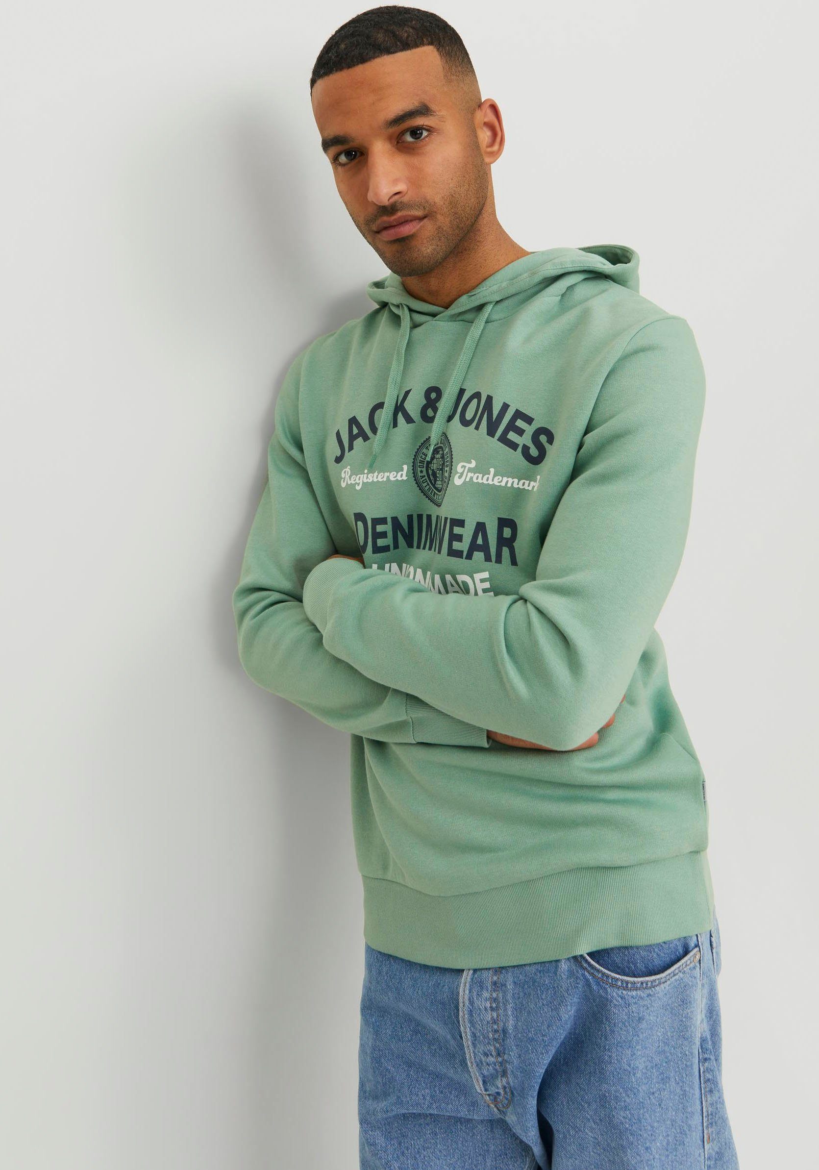 HOOD green granite LOGO Jack Jones Kapuzensweatshirt SWEAT &