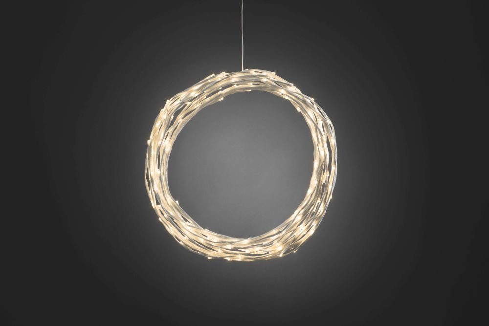 KONSTSMIDE LED-Lichterkette Weihnachtsdeko aussen, variabel als Lichterkranz/Lichtergirlande, 240 warmweiße Dioden