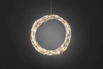 KONSTSMIDE LED-Lichterkette Weihnachtsdeko aussen, variabel als Lichterkranz/Lichtergirlande, weiß, 240 warm weiße Dioden