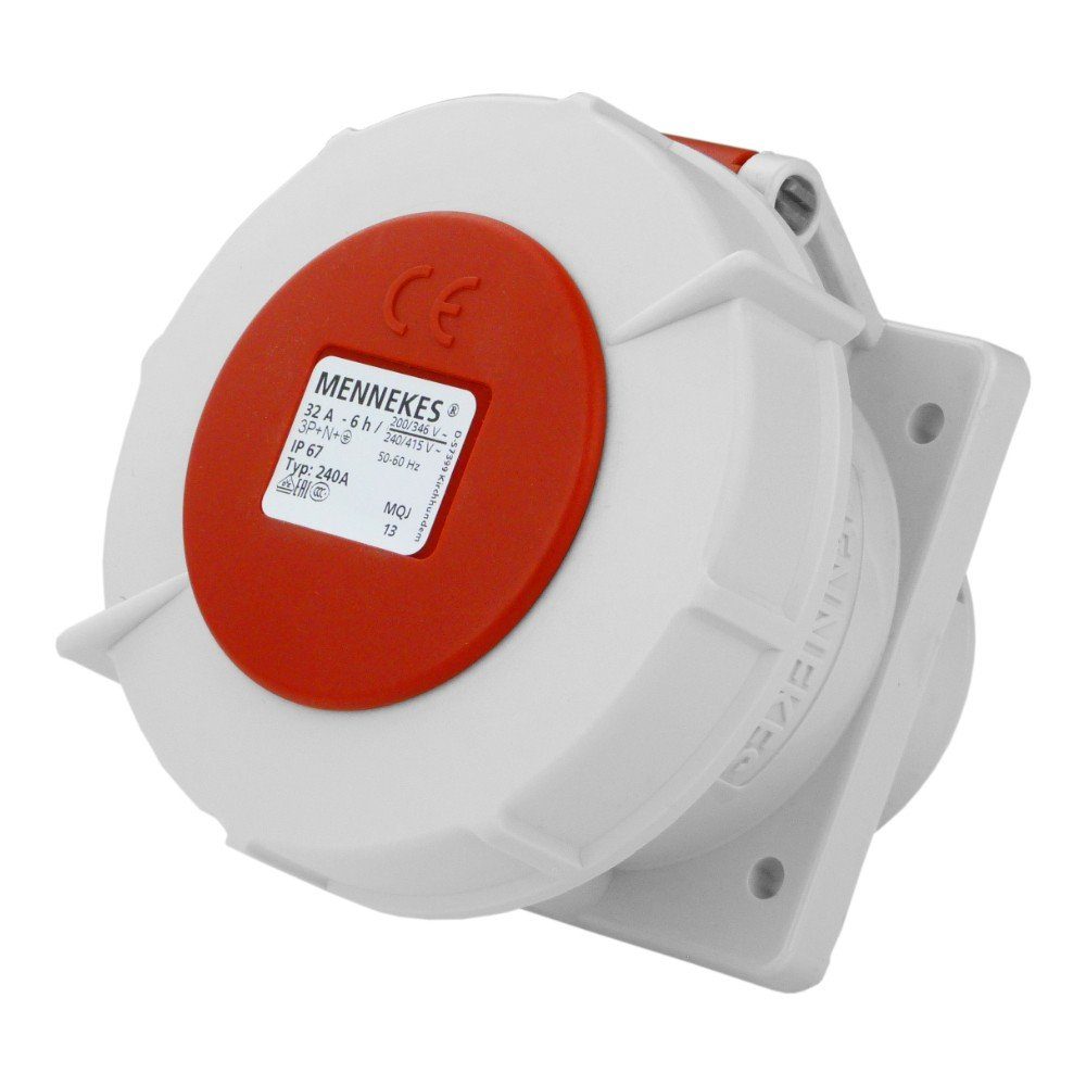 Mennekes Steckdose Mennekes CEE Einbausteckdose 32A 5p 400V IP67 240A Anbausteckdose, 1-St.