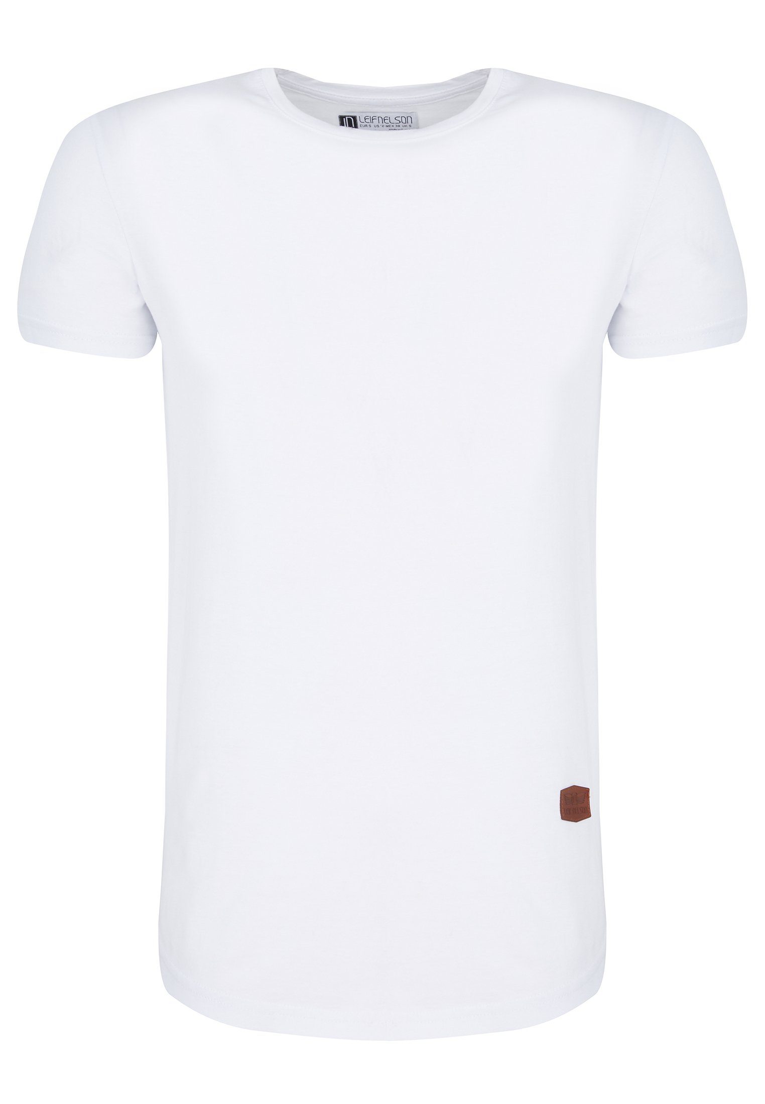 Leif Nelson LN-8294 Herren T-Shirt T-Shirt Rundhals weiß