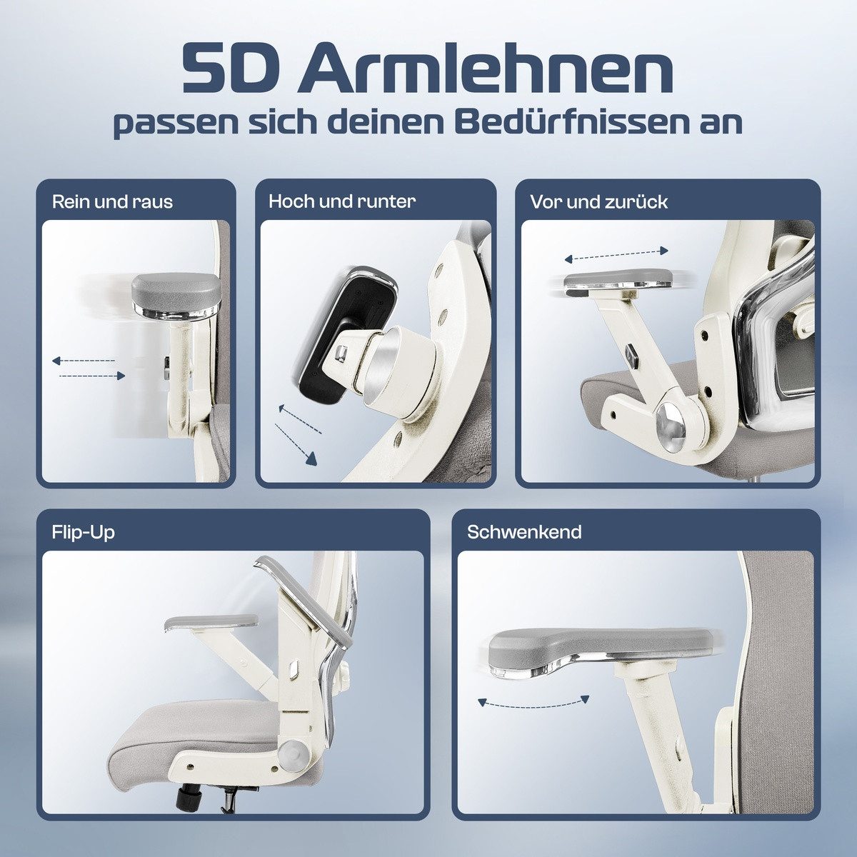 CLOUVOU Bürostuhl ergonomisch, Schreibtischstuhl bis 150 kg - Testsieger (P günstig online kaufen