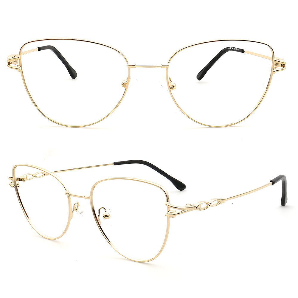 PACIEA Lesebrille Damen Herren Cat Eye Biegsame Bügel Blaulichtfilter Metall