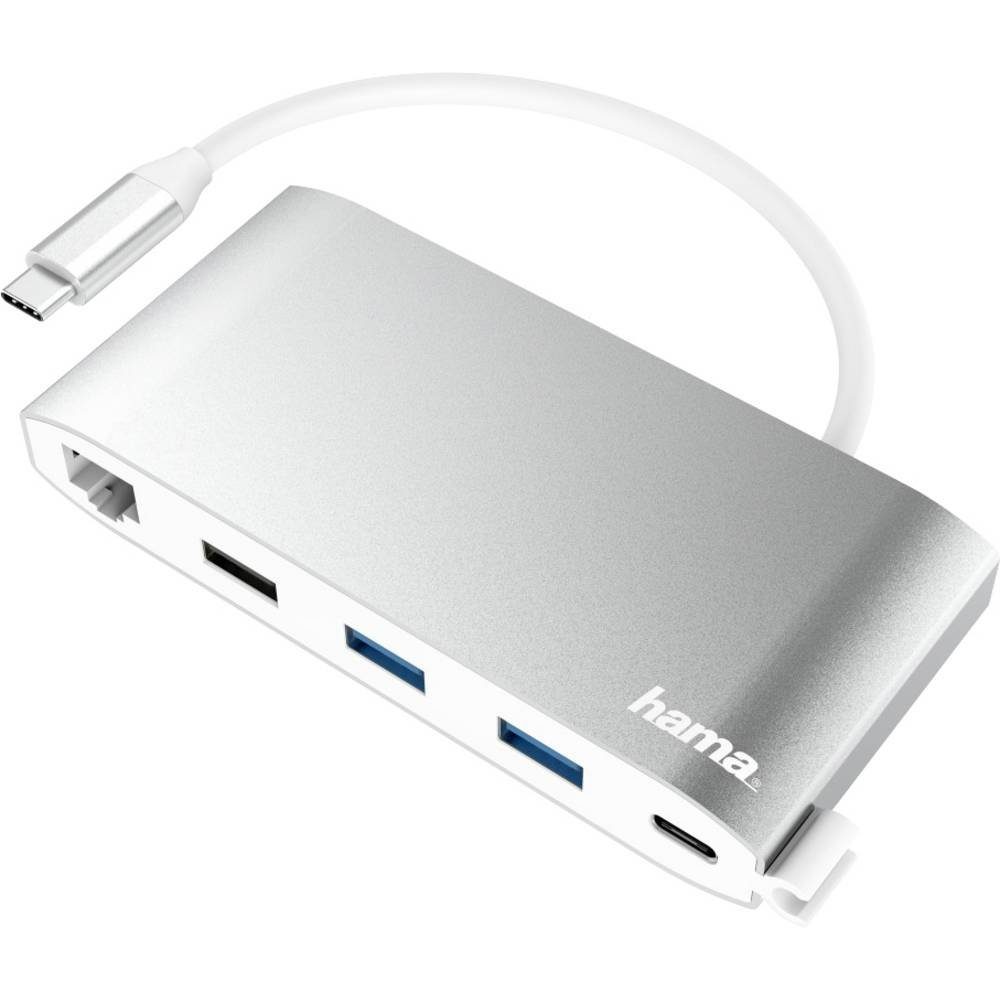 Hama Laptop-Dockingstation USB-C-Hub, Multiport, 8 Ports, 3x USB-A, 2x,  inkl. Ladefunktion, USB-C® Power Delivery
