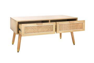 riess-ambiente Couchtisch VIENNA 100cm natur (Einzelartikel, 1-St), Wohnzimmer · MDF · Metall · Wiener Geflecht · Retro Design