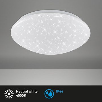 Briloner Leuchten LED-Sternenhimmel 3360-016, LED fest verbaut, Neutralweiß, Sternenhimmeleffekt, IP44, weiß, 28 cm