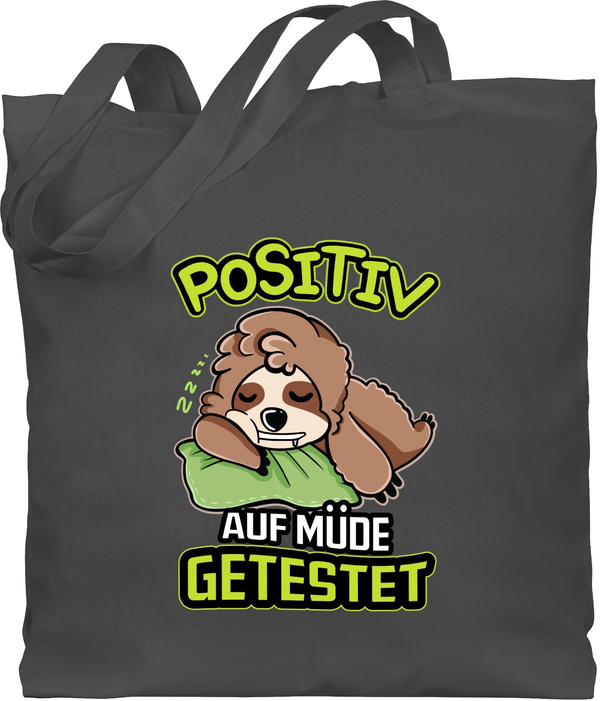 Shirtracer Umhängetasche »Positiv auf Müde getestet Sprüche Statement