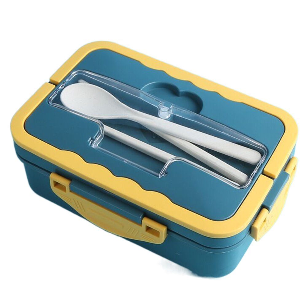 GelldG Lunchbox Brotdose, Kinder Lunchbox, Auslaufsichere, mit Tragegriff/Löffel blau